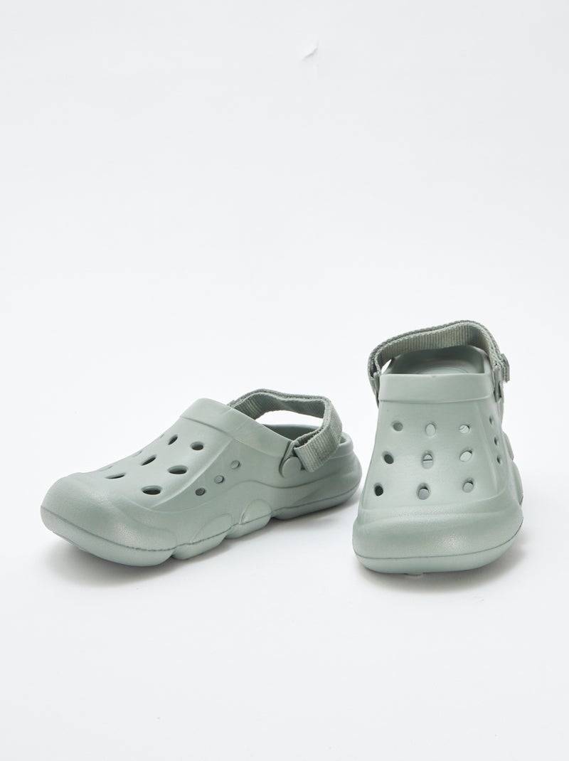 Sabots unis en plastique moulé VERT - Kiabi