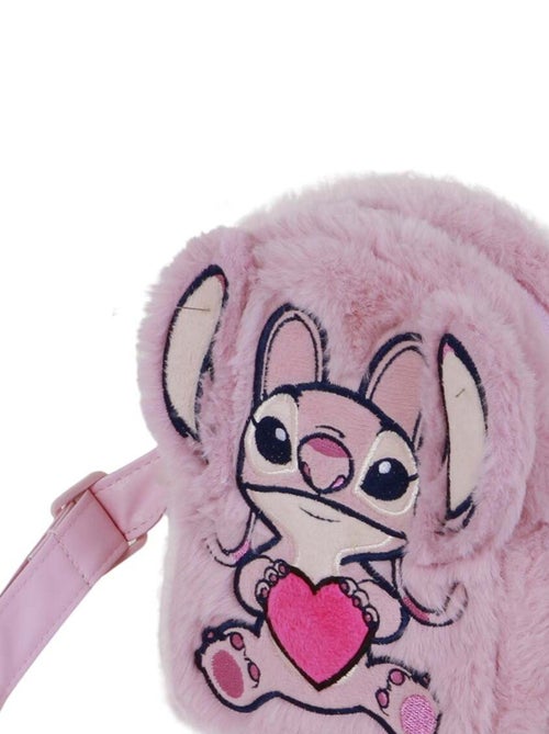 Sac à Bandoulière Action Plush - Disney Lilo et Stitch Angel Heart - Rose - Taille Unique - Kiabi