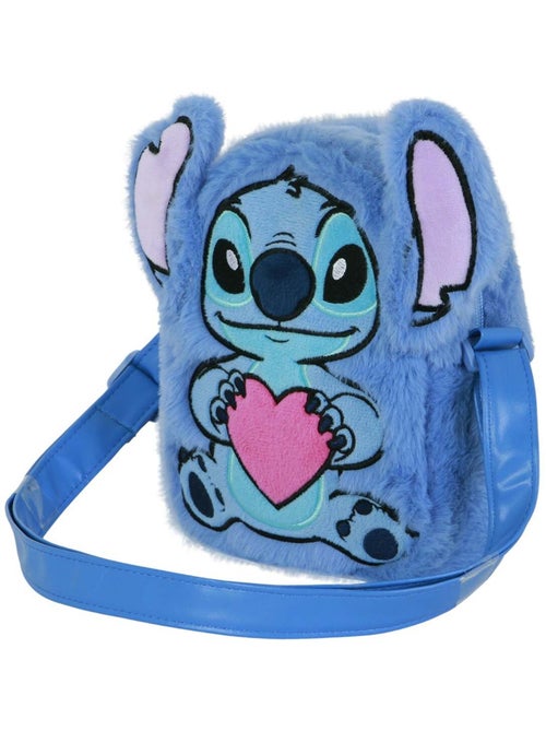 Sac à Bandoulière Carré Plush - Disney Lilo et Stitch Heart - Bleu - Taille Unique - Kiabi