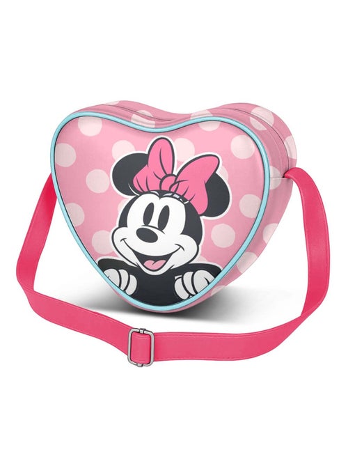 Sac à Bandoulière Coeur Casual - Disney Minnie Mouse Ribbon - Rose - Taille Unique - Kiabi