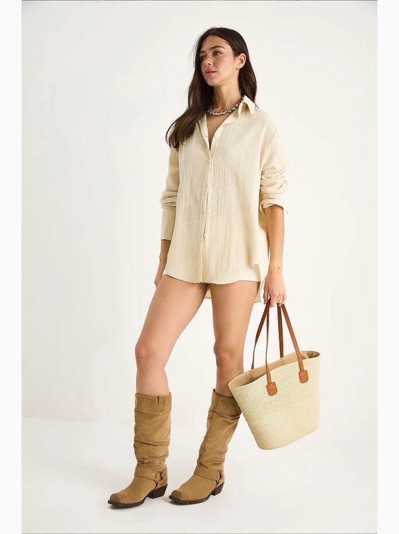 Sac à bandoulière de plage lucci Beige naturel - Kiabi