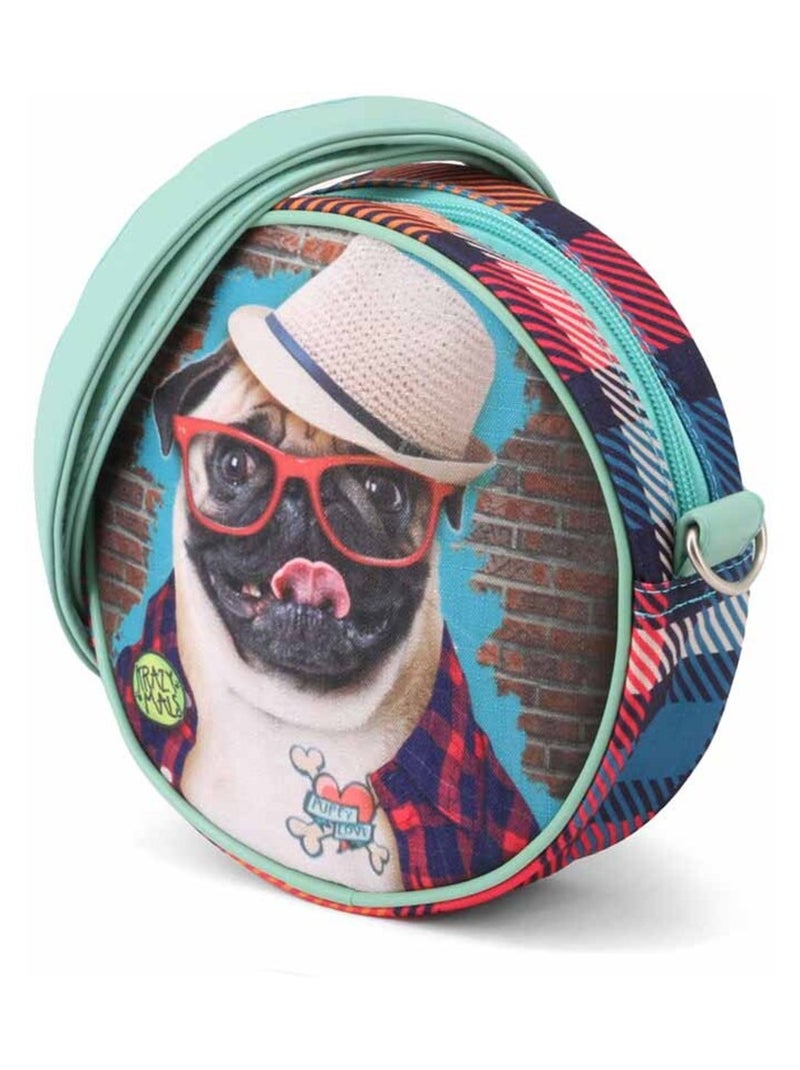 Sac à Bandoulière Rond - Krazymals Pug - Brun - Taille Unique Marron - Kiabi