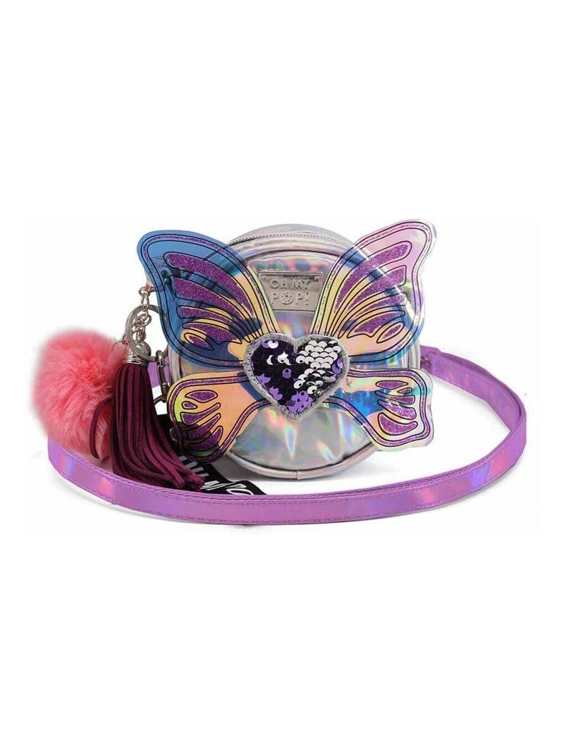 Sac à Bandoulière Rond Petit - Oh My Pop! Ailes - Argent - Taille Unique Argent - Kiabi
