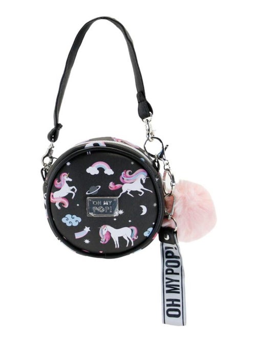 Sac à Bandoulière Rond Petit - Oh My Pop! Licorne - Noir - Taille Unique - Kiabi