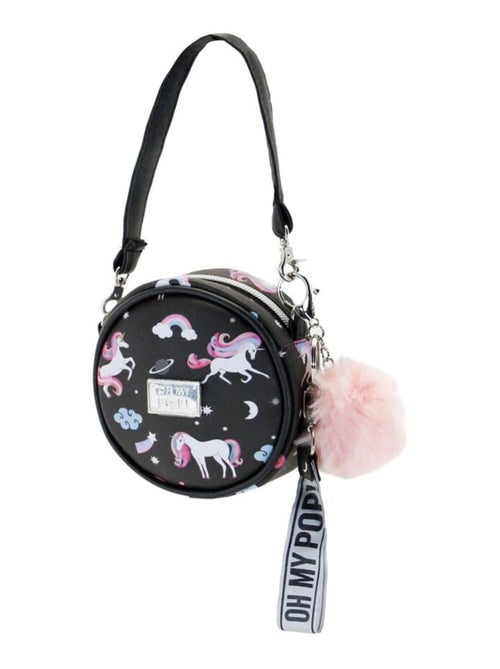 Sac à Bandoulière Rond Petit - Oh My Pop! Licorne - Noir - Taille Unique - Kiabi