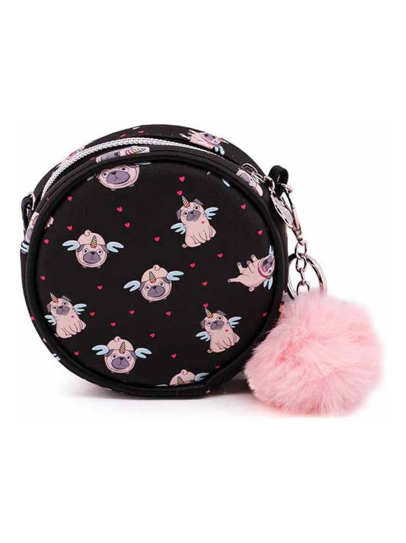 Sac à Bandoulière Rond Petit - Oh My Pop! Pug - Noir - Taille Unique Noir - Kiabi