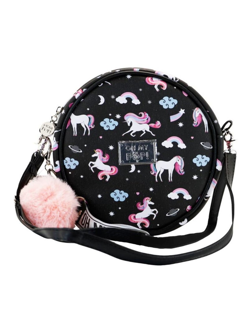 Sac à Bandoulière Ronde - Oh My Pop! Licorne - Noir - Taille Unique Noir - Kiabi