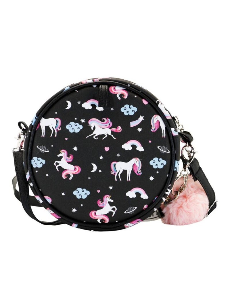Sac à Bandoulière Ronde - Oh My Pop! Licorne - Noir - Taille Unique Noir - Kiabi