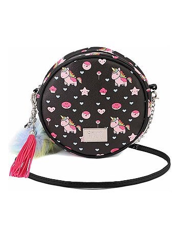 Sac à Bandoulière Ronde - Oh My Pop! Popnicorn - Noir - Taille Unique