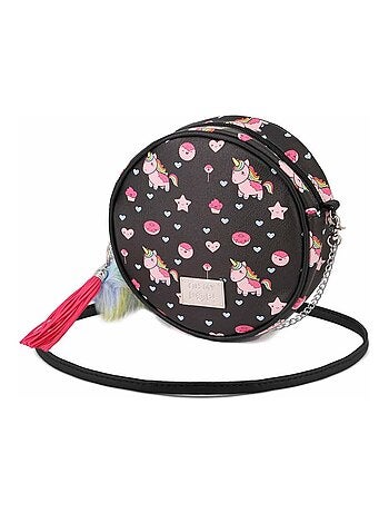 Sac à Bandoulière Ronde - Oh My Pop! Popnicorn - Noir - Taille Unique