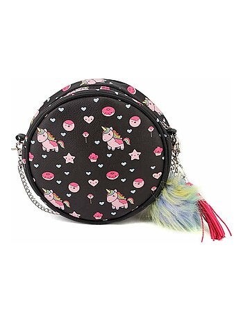 Sac à Bandoulière Ronde - Oh My Pop! Popnicorn - Noir - Taille Unique