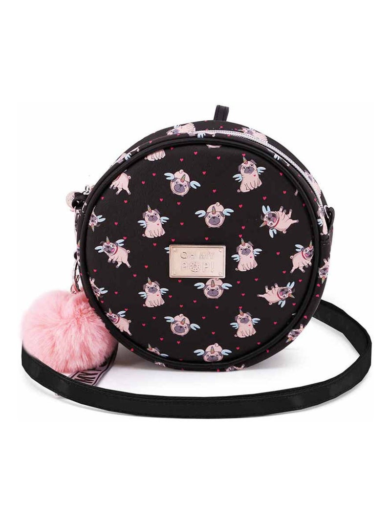 Sac à Bandoulière Ronde - Oh My Pop! Pug - Noir - Taille Unique Noir - Kiabi