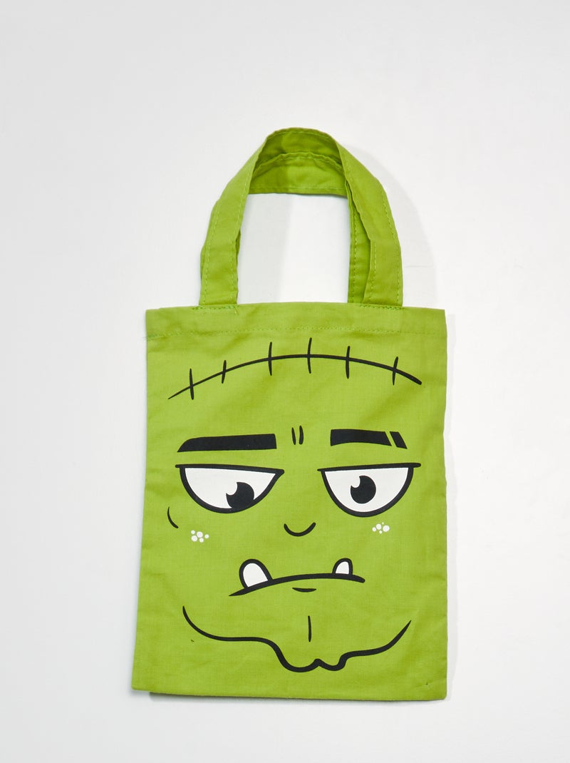 Sac à bonbon en toile - Halloween Vert - Kiabi