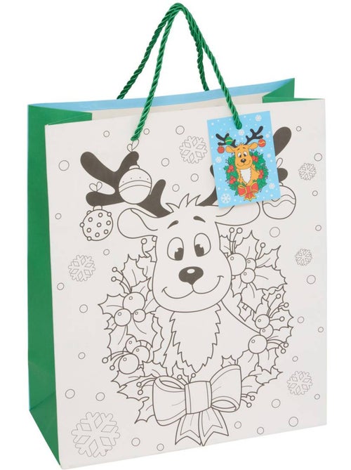 Sac à colorier de noël renne ginger moyen modèle - Kiabi Sac à colorier de noël renne ginger moyen modèle - Kiabi