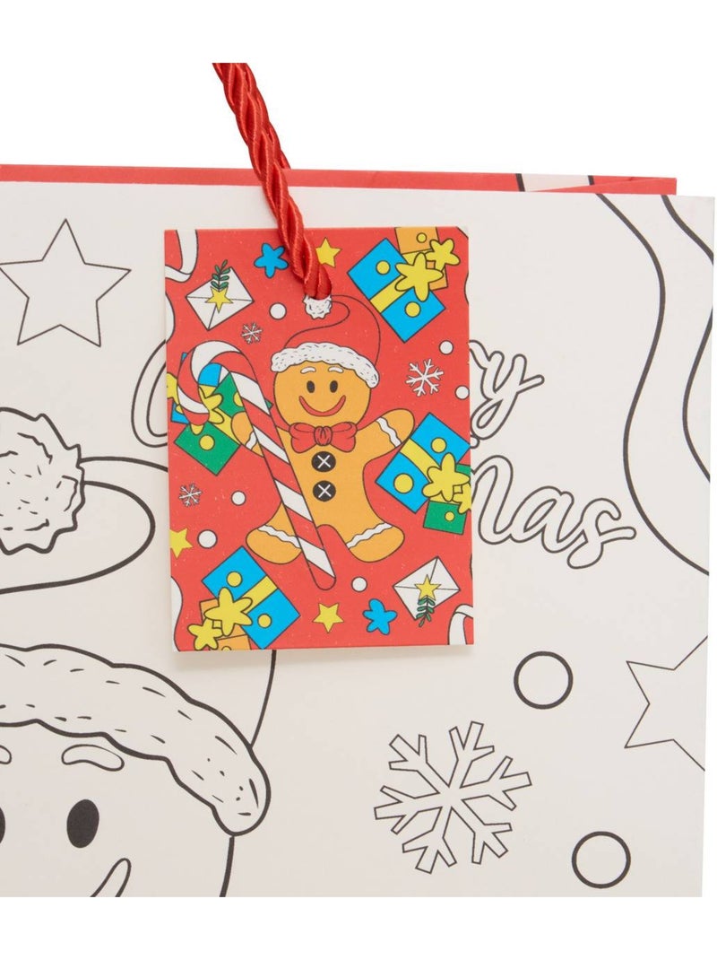 Sac à colorier de noël renne ginger moyen modèle Multicolore - Kiabi