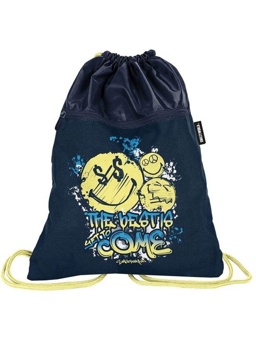 Sac à cordon piscine 45 cm Smiley World – Poche zippée - Kiabi