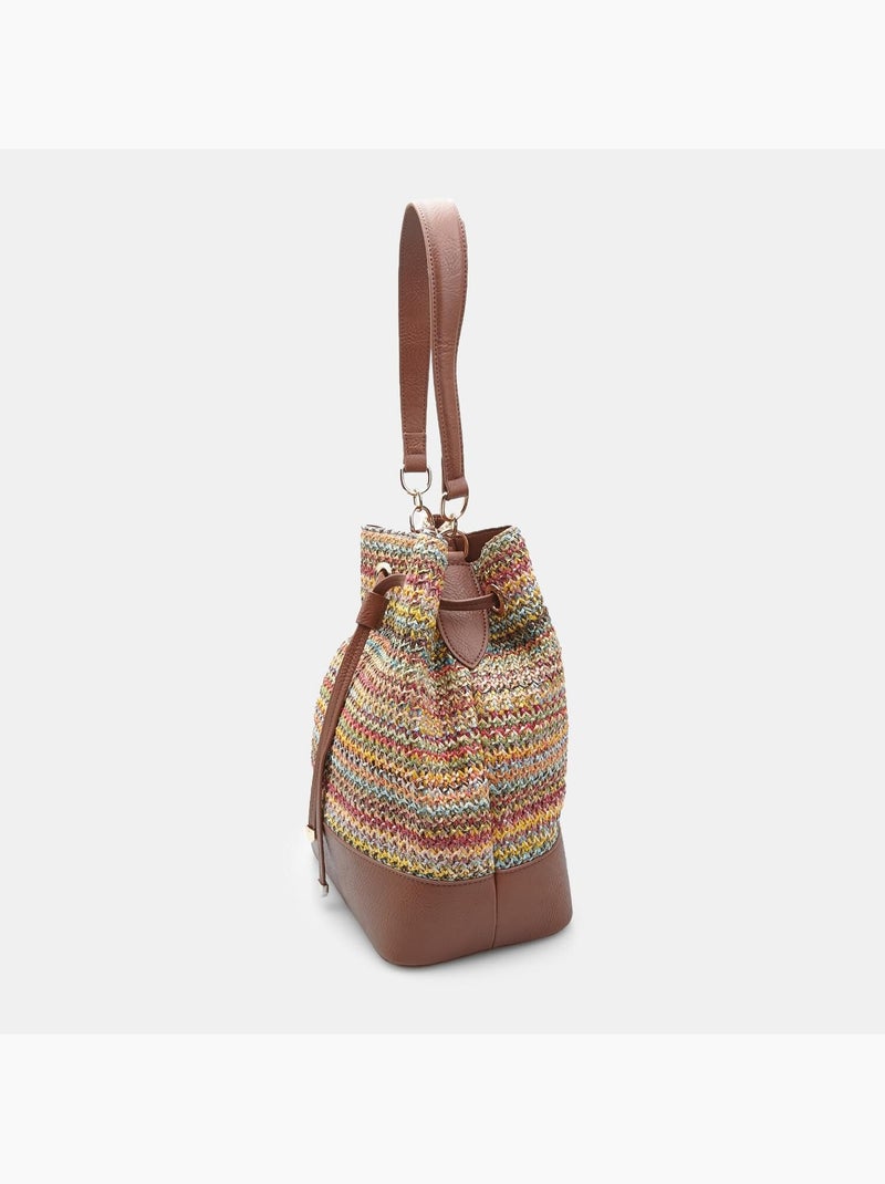 Sac à coulisse en raphia Bata Multicolore - Kiabi