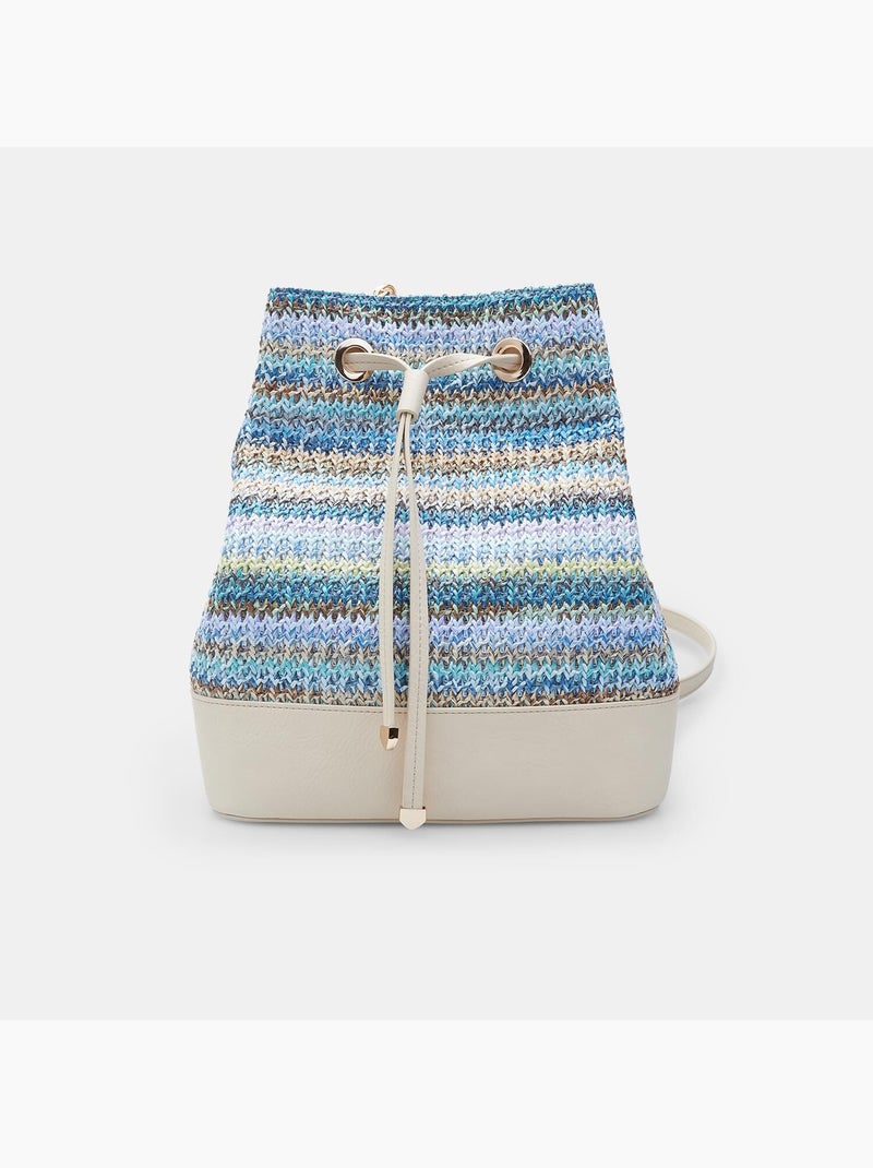Sac à coulisse en raphia Bata Multicolore - Kiabi