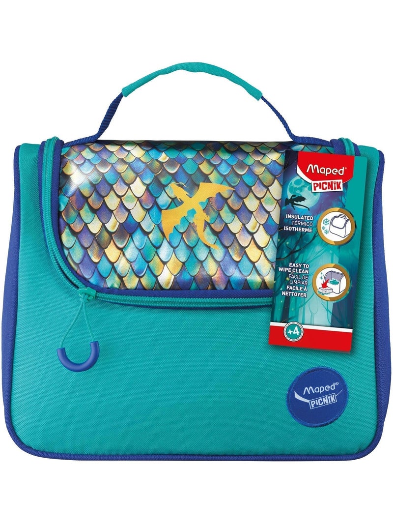 Sac à déjeuner avec bandoulière Dragon Bleu - Kiabi