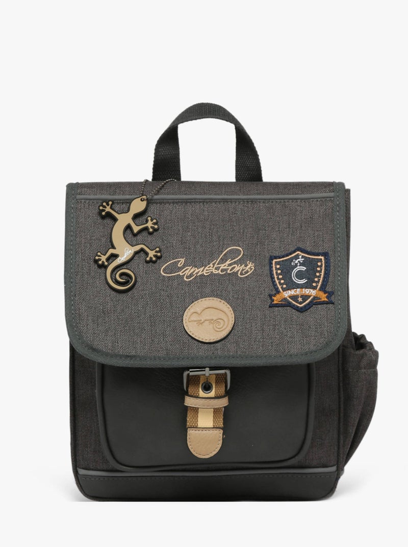 Sac À Dos 1 Compartiment Cameleon Gris Noir - Kiabi