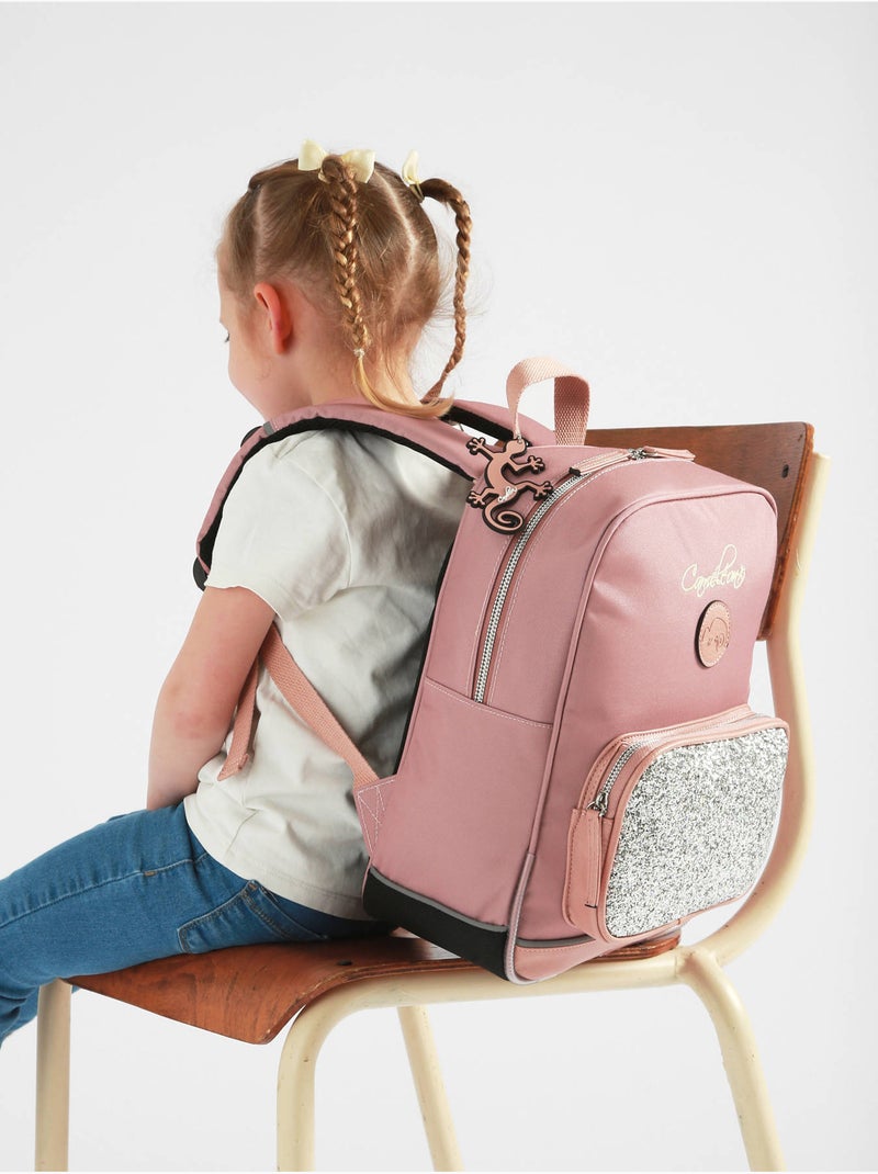 Sac À Dos 1 Compartiment Cameleon Gris Rose - Kiabi