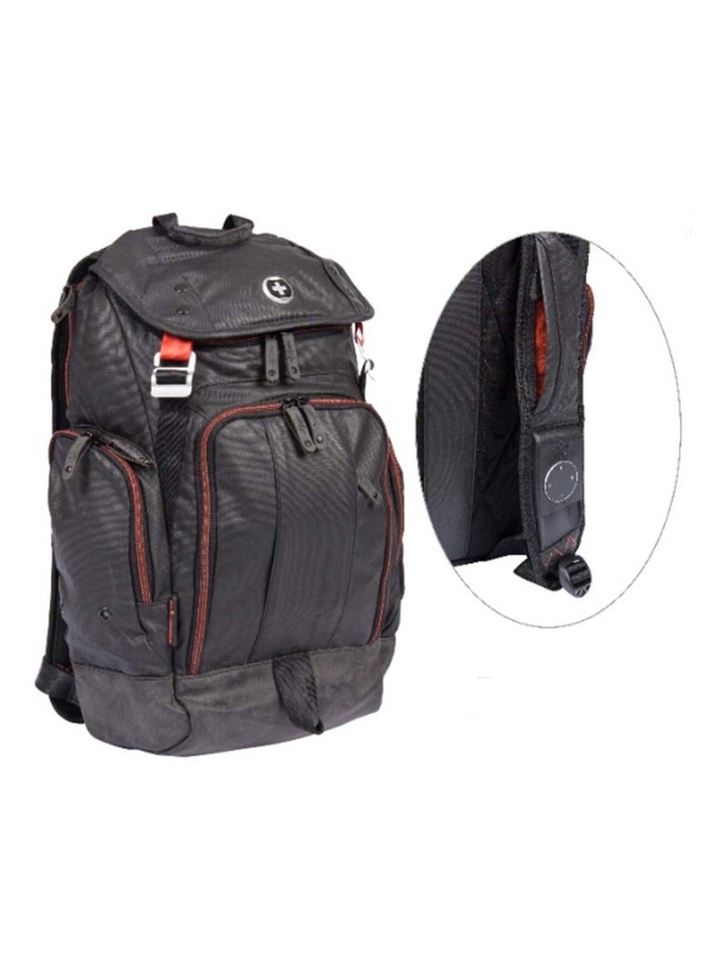 Sac à dos 1 compartiment SWISSDIGITAL TOUCH – avec chargeur USB, GPS et touchpads intégrés Noir - Kiabi