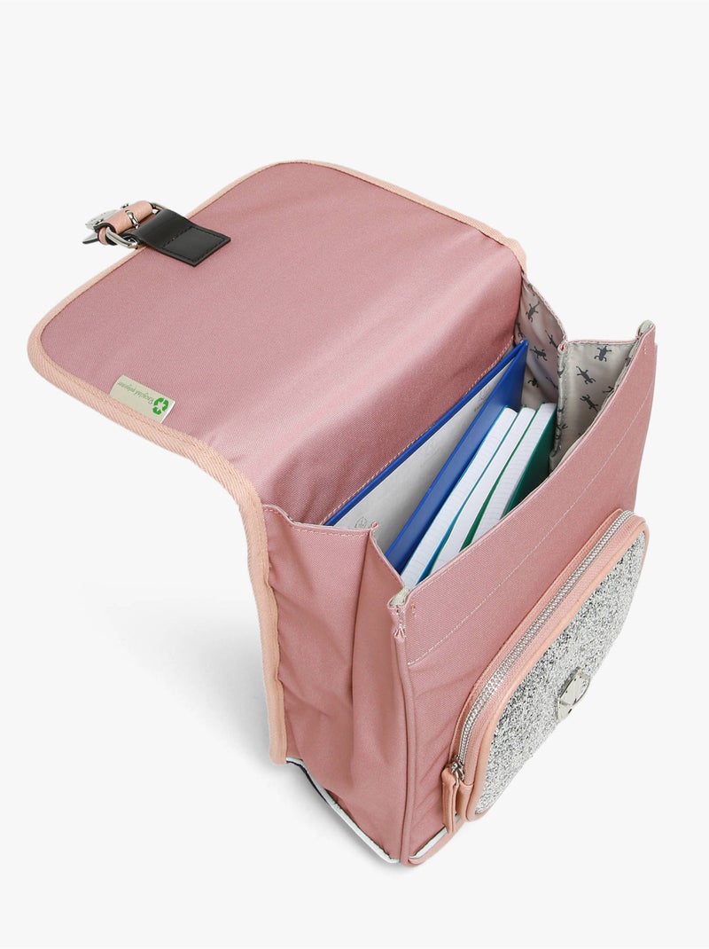 Sac À Dos 1 Compartiment Vintage Fantasy Cameleon Gris Rose - Kiabi