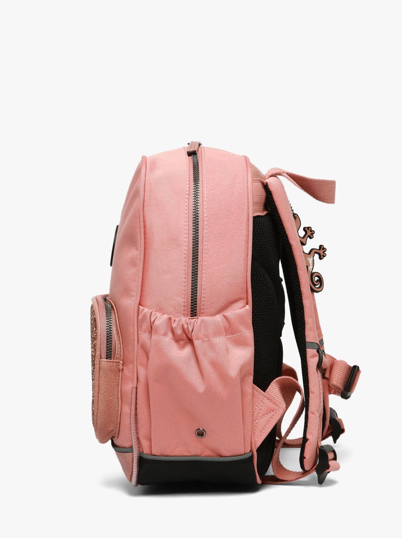 Sac À Dos 1 Compartiment Vintage Fantasy Cameleon Rose bonbon - Kiabi