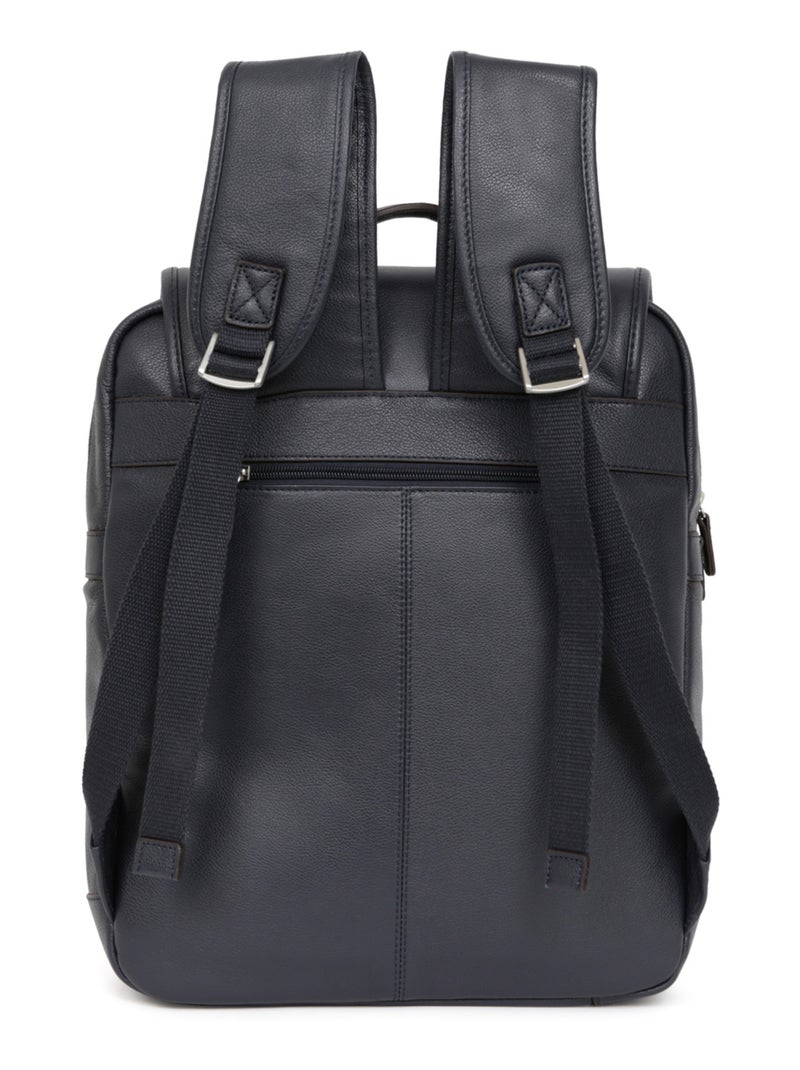 Sac à dos  13" & a4  cuir confort hexagona Bleu marine - Kiabi