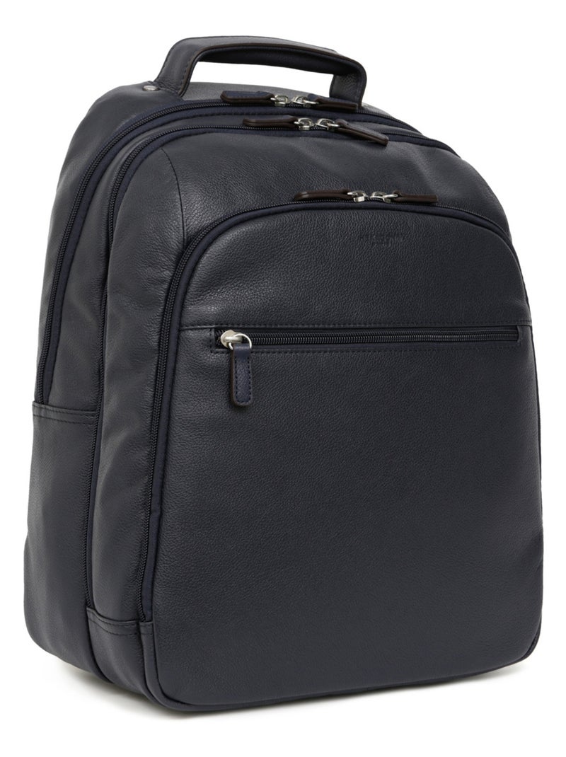 Sac à dos  13" & a4  cuir confort hexagona Bleu marine - Kiabi