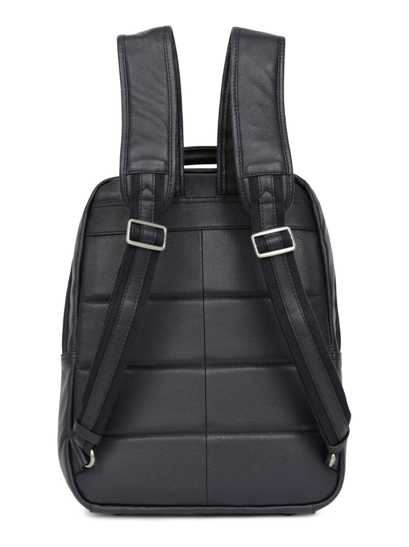 Sac à dos  13" & a4  cuir confort hexagona Bleu marine - Kiabi