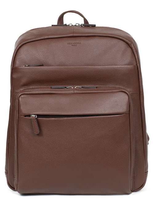 Sac à dos  13" & a4  cuir confort hexagona - Kiabi