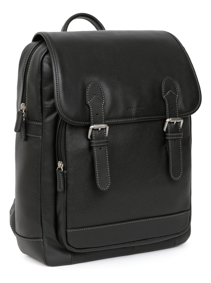 Sac à dos  13" & a4  cuir confort hexagona Noir - Kiabi
