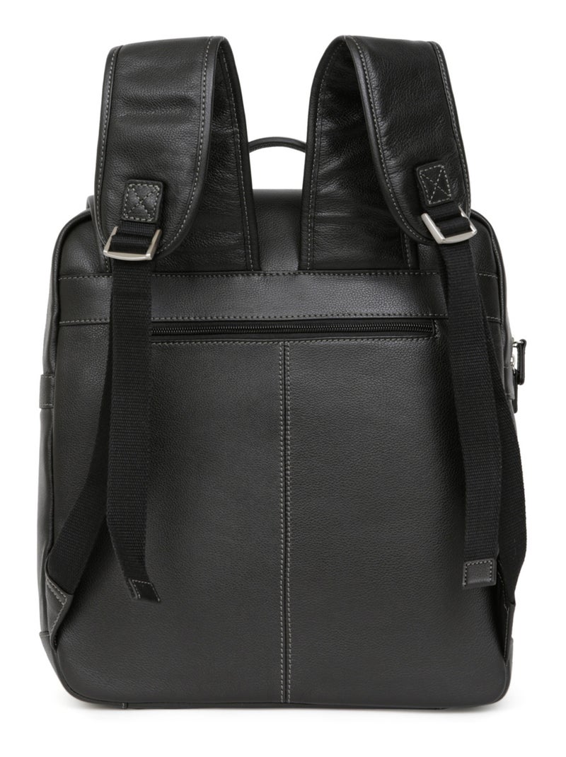 Sac à dos  13" & a4  cuir confort hexagona Noir - Kiabi
