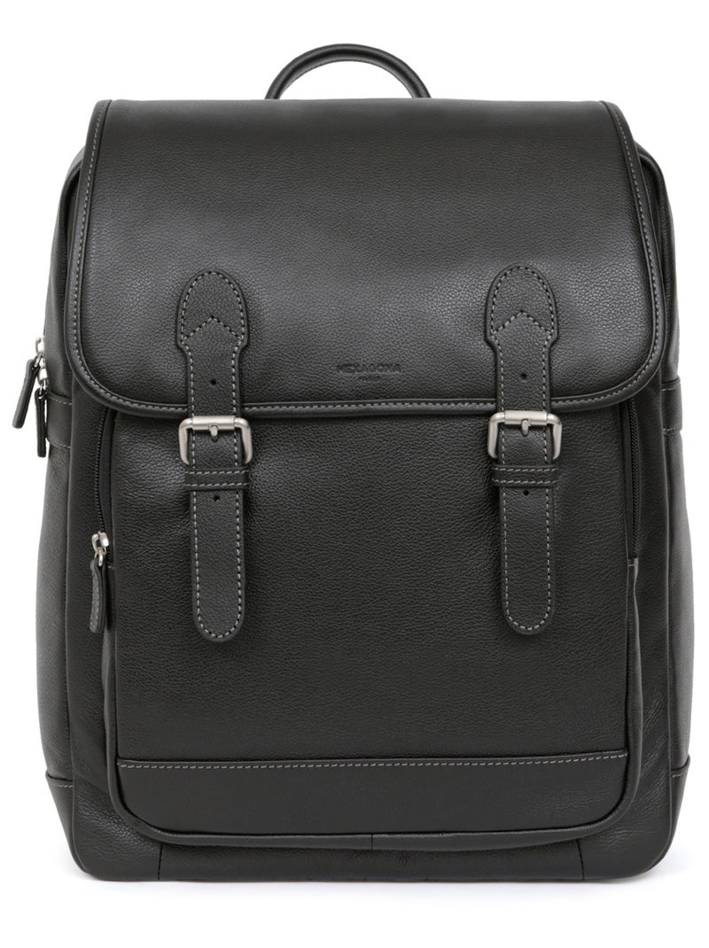 Sac à dos  13" & A4  Cuir CONFORT Noir - Kiabi