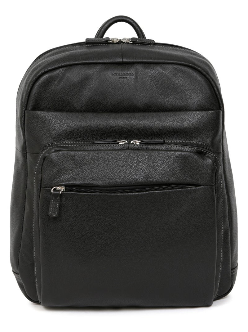 Sac à dos  13" & A4  Cuir CONFORT Noir - Kiabi