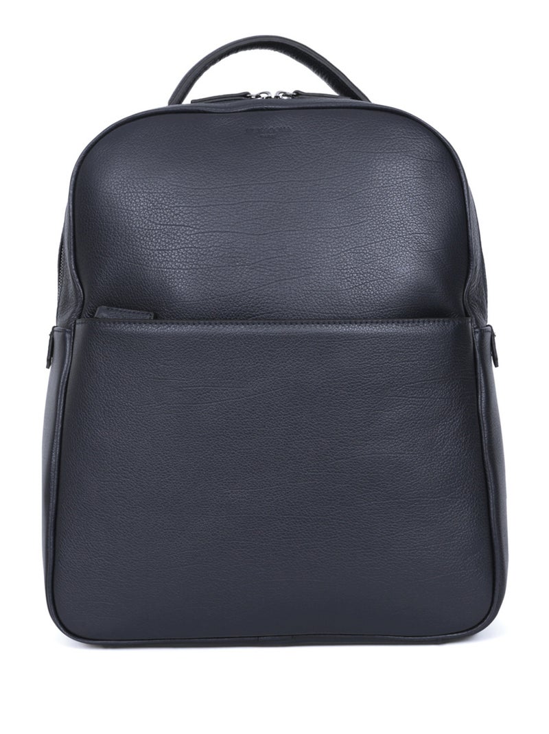 Sac à dos  13" & A4  Cuir ENCORE Bleu marine - Kiabi