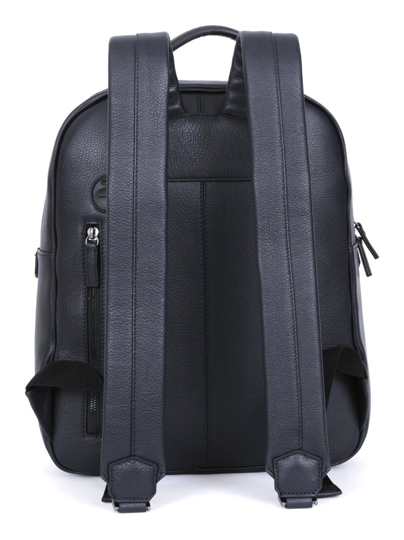 Sac à dos  13" & a4  cuir encore hexagona Bleu marine - Kiabi