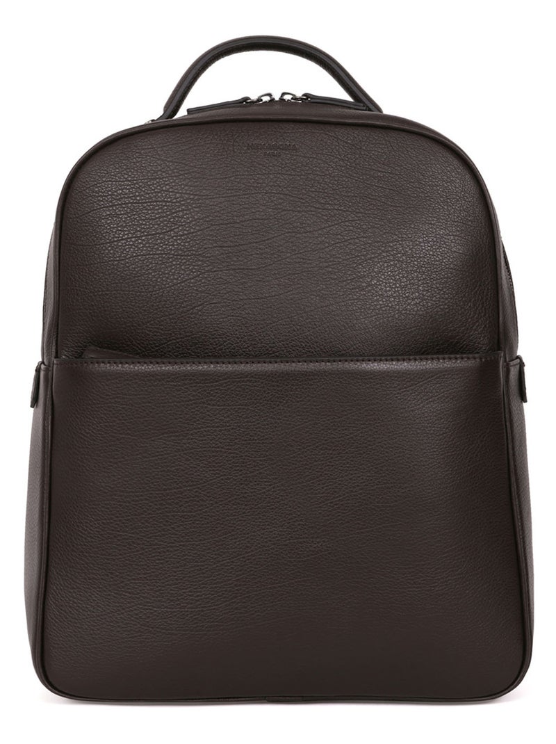 Sac à dos  13" & A4  Cuir ENCORE Marron foncé - Kiabi