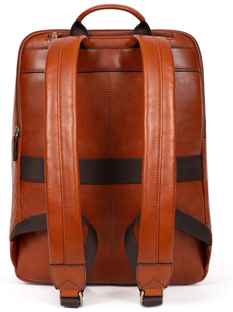 Sac à dos  15" & a4  cuir stuart Cognac - Kiabi