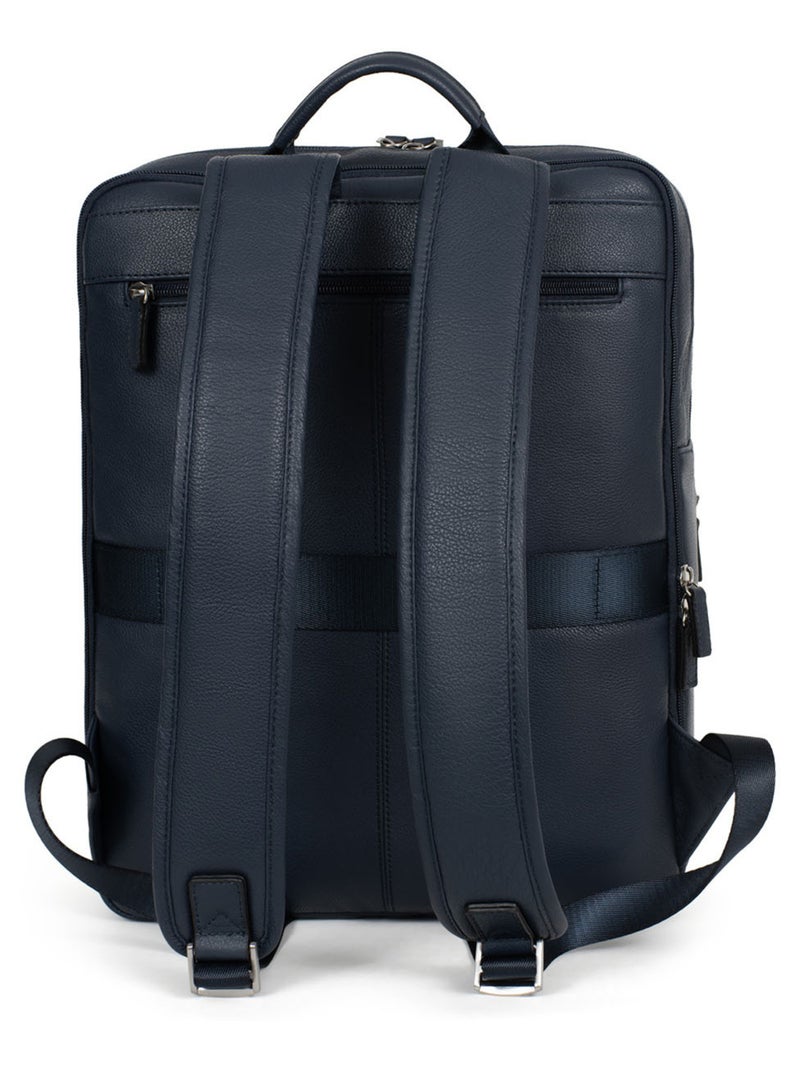 Sac à dos  15" & tablette & a4  cuir confort hexagona Bleu marine - Kiabi