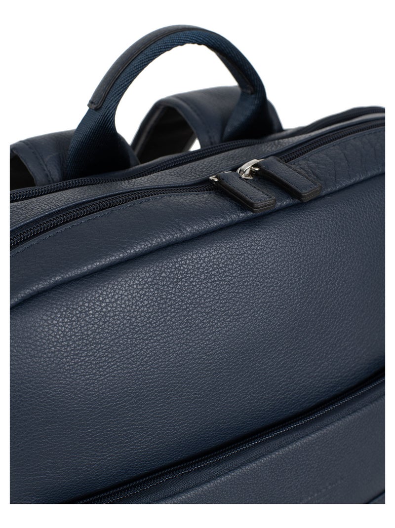 Sac à dos  15" & tablette & a4  cuir confort hexagona Bleu marine - Kiabi