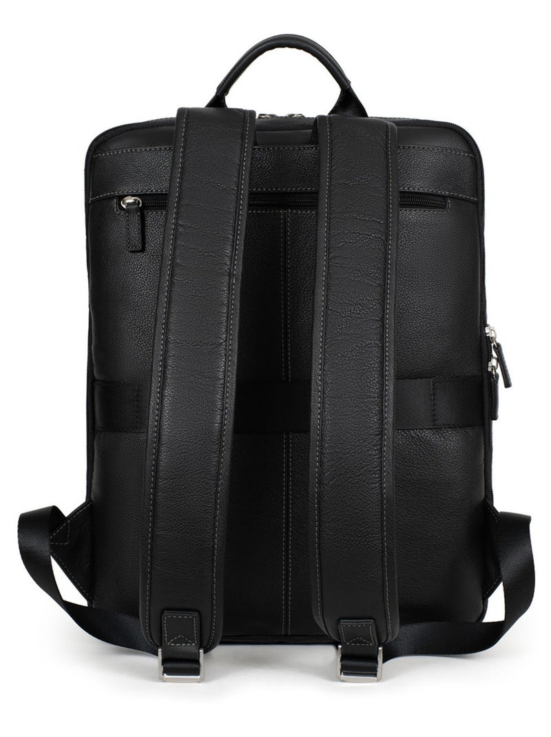 Sac à dos  15" & tablette & a4  cuir confort hexagona Noir - Kiabi