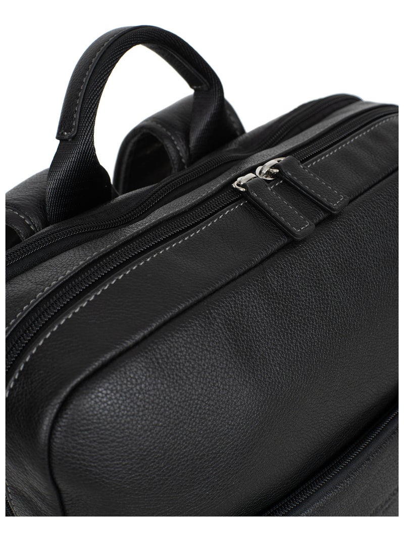 Sac à dos  15" & tablette & a4  cuir confort hexagona Noir - Kiabi