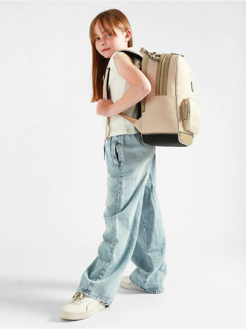 Sac à dos 2 compartiments cameleon Beige argile - Kiabi