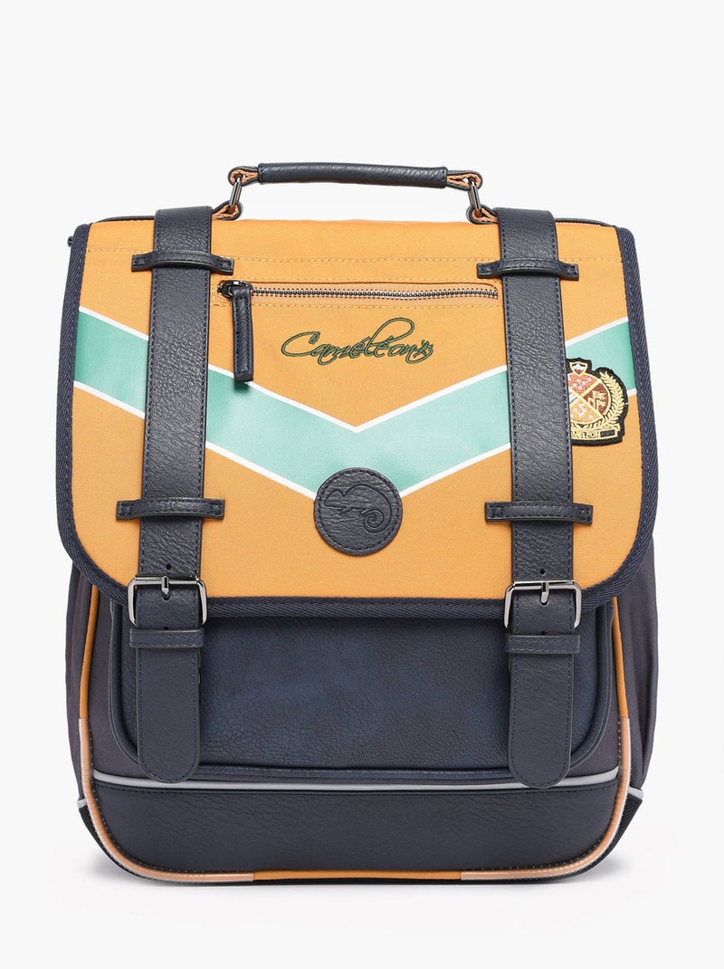 Sac À Dos 2 Compartiments Cameleon Polyester Recycle Gris Jaune Noir - Kiabi