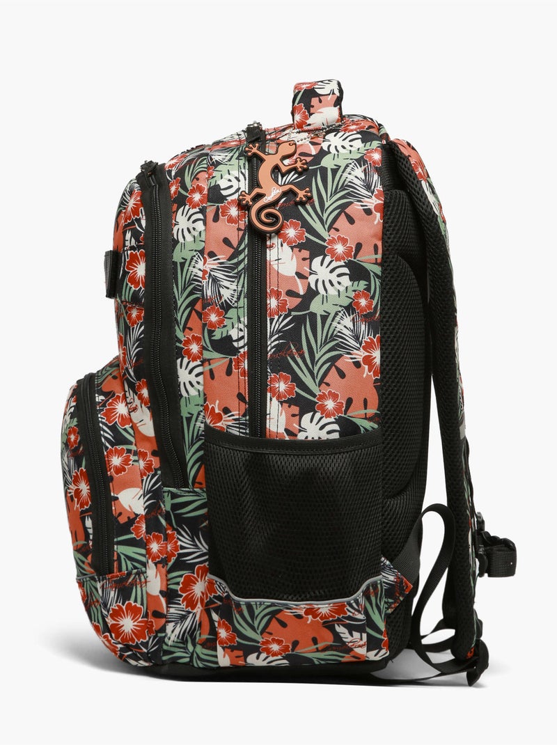 Sac À Dos 2 Compartiments Cameleon Polyester Recycle Noir Orange clair Blanc - Kiabi