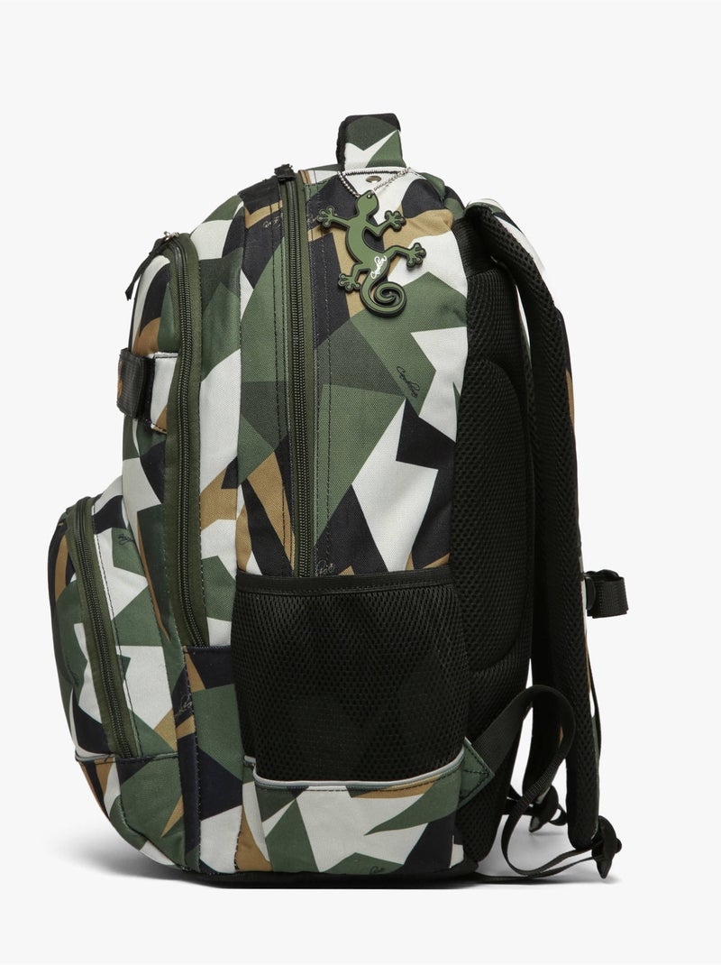 Sac À Dos 2 Compartiments Futur Cameleon Polyester Recycle Noir Vert Blanc - Kiabi