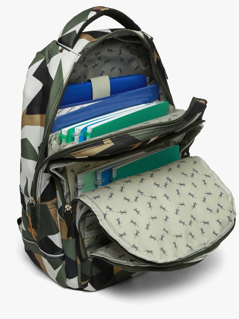 Sac À Dos 2 Compartiments Futur Cameleon Polyester Recycle Noir Vert Blanc - Kiabi