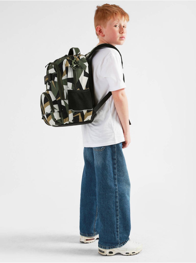Sac À Dos 2 Compartiments Futur Cameleon Polyester Recycle Noir Vert Blanc - Kiabi